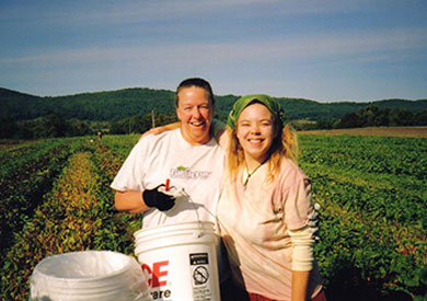 Volunteers gleaning